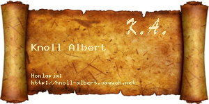 Knoll Albert névjegykártya