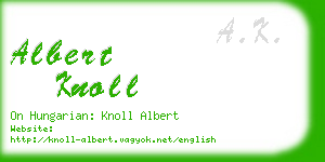 albert knoll business card